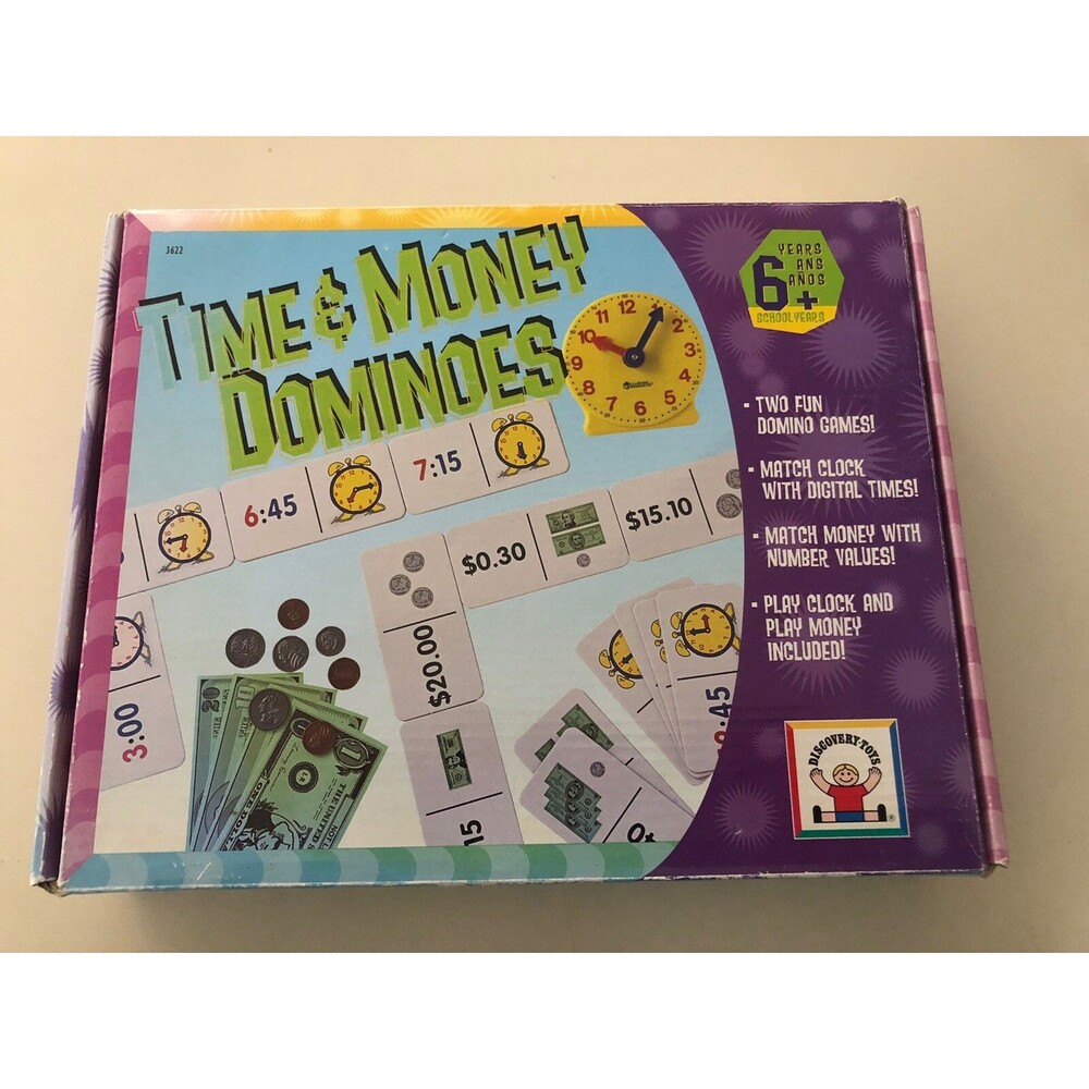 Vintage Time & Money Dominoes by Discovery Toys Missing Activity Guide
